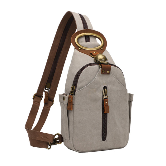 KouLi Buir Canvas Sling bag,Small Crossbody Backpack,Convertible