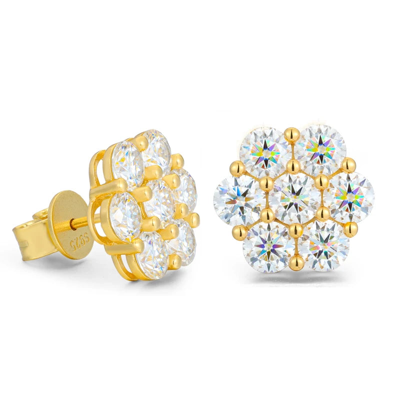 Full Iced Out Moissanite Earrings for Women Silver 925