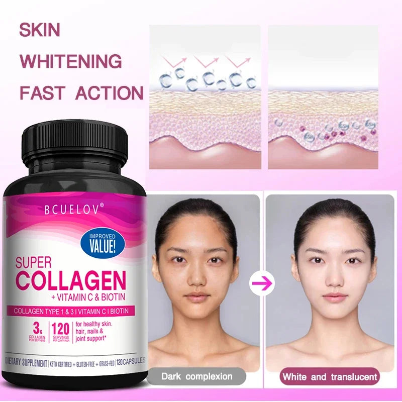 Collagen + Vitamin C plus Biotin, Anti-Aging Support,