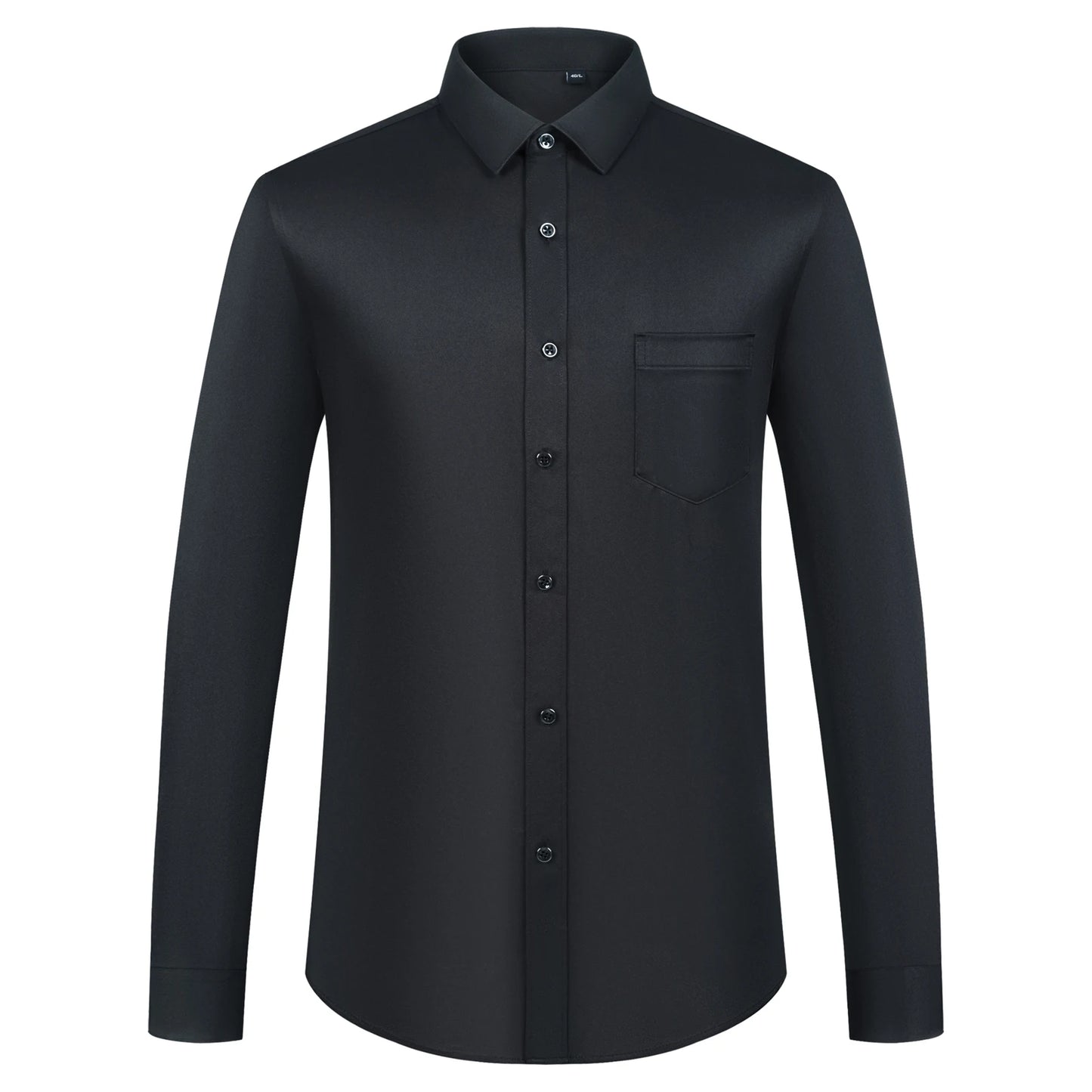 Mens Sleek Stretch Long Sleeve Button Up Shirt Chest Pocket