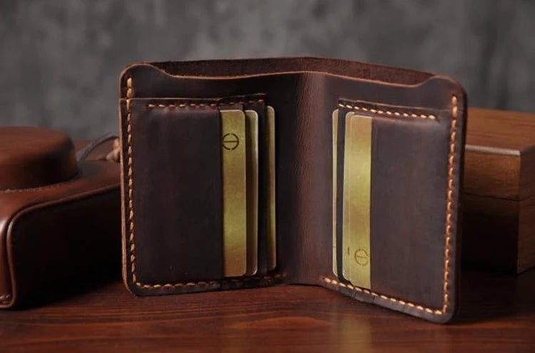 Vintage Crazy Horse Genuine Leather Wallet For Men