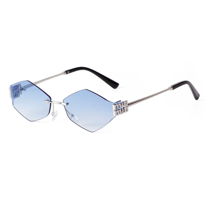Trend Hexagon Rimless Sunglasses Women