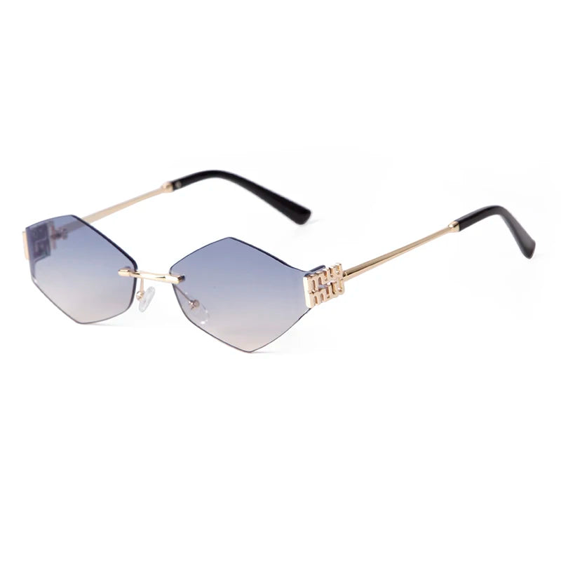 Trend Hexagon Rimless Sunglasses Women