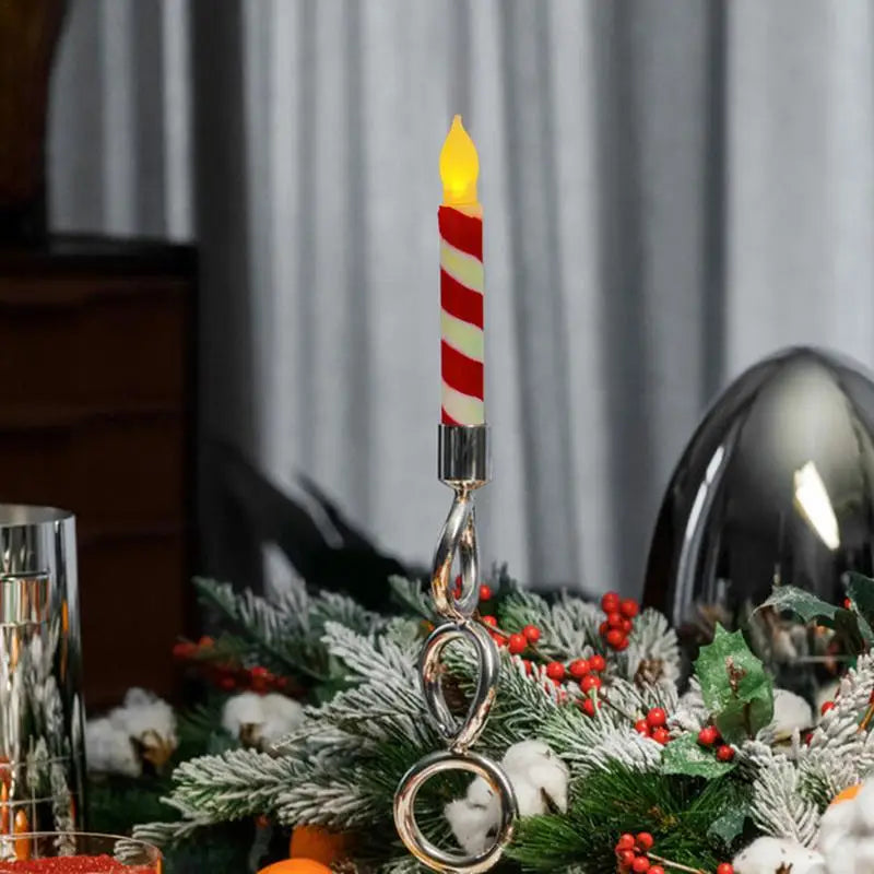 Led Halloween Flameless Candles Stripe Design 12 Pack