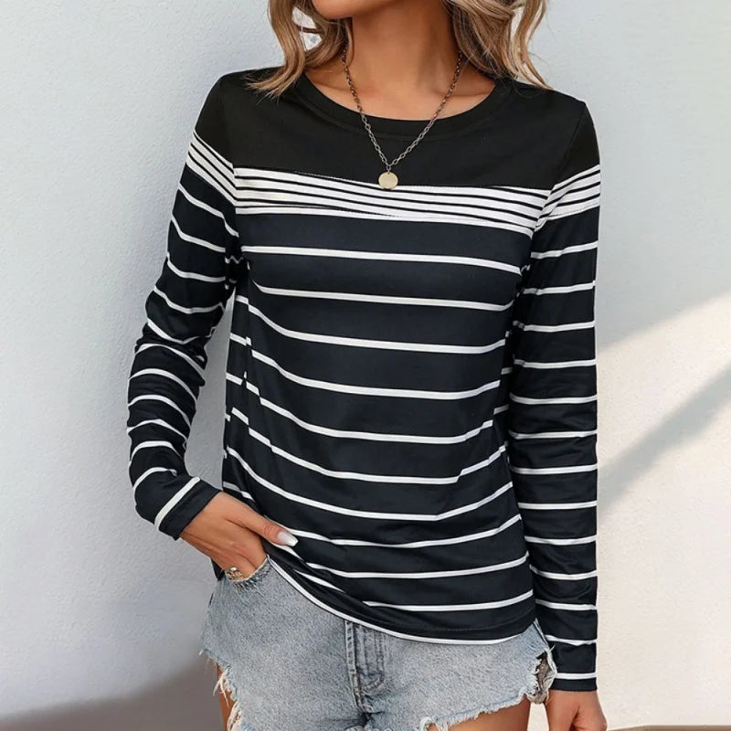 Womens Long Sleeve Striped Shirt by Brand