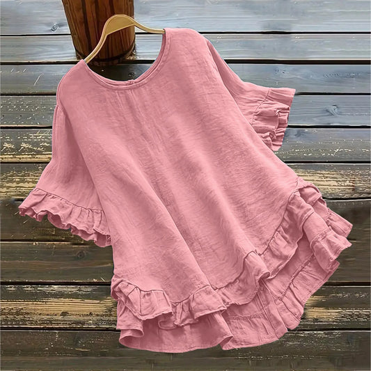Cotton Linen Shirt Long Sleeve Women Spring Summer