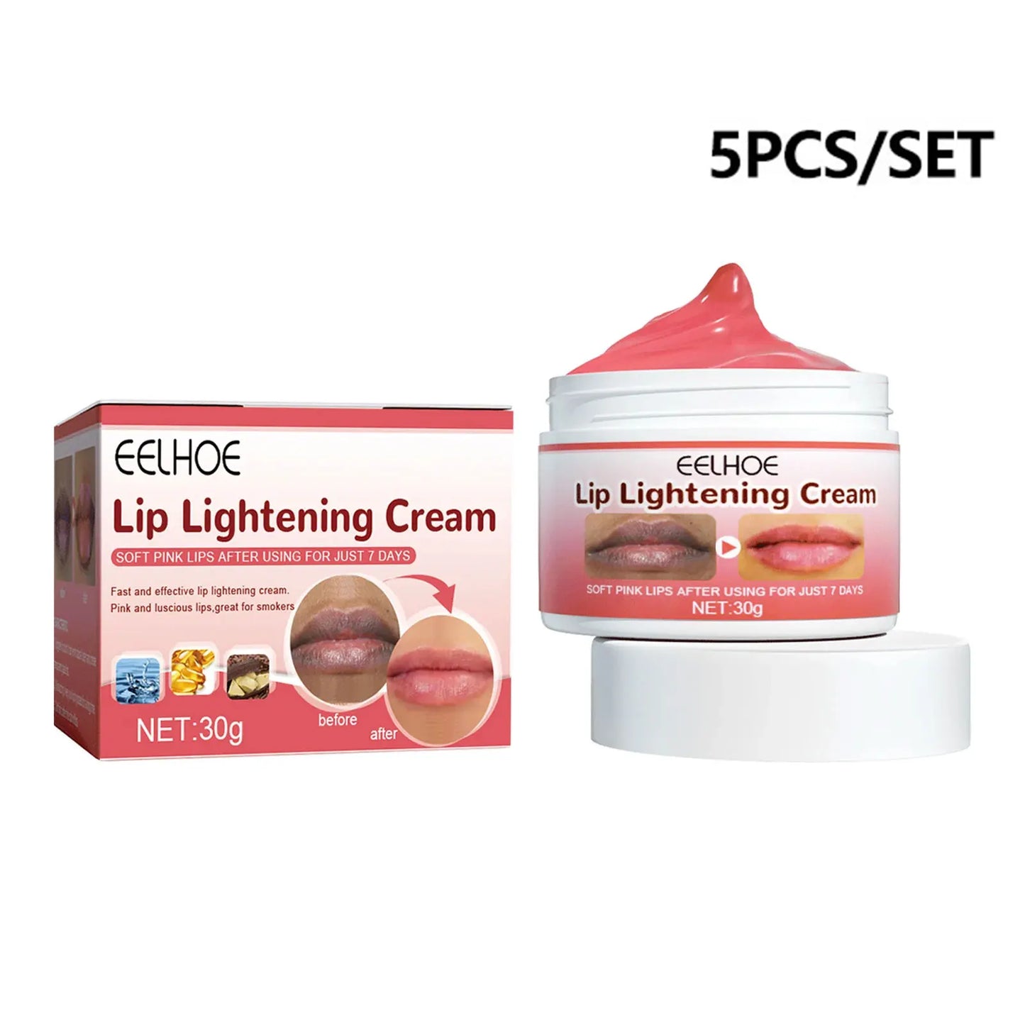 5pcs/set Lip Lightening Cream Moisturizing Lip Balm