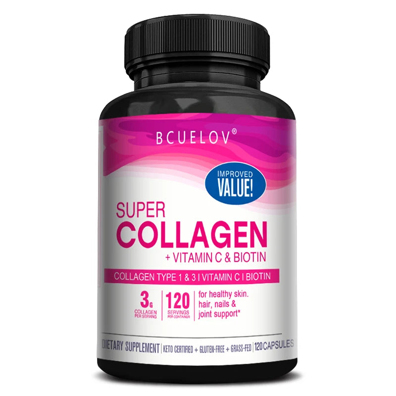Collagen + Vitamin C plus Biotin, Anti-Aging Support,