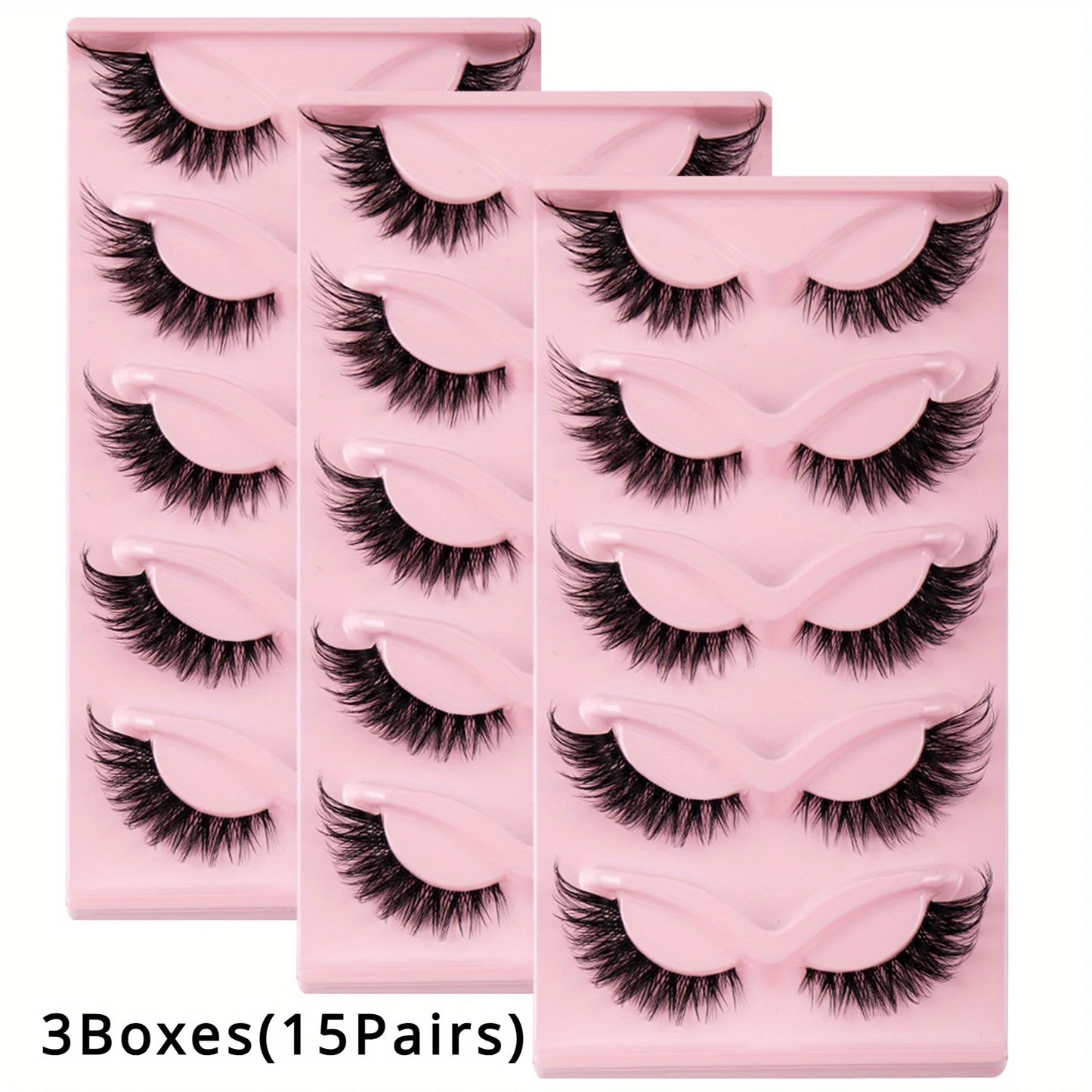 3Boxes(15Pairs) Cat Eye Lashes