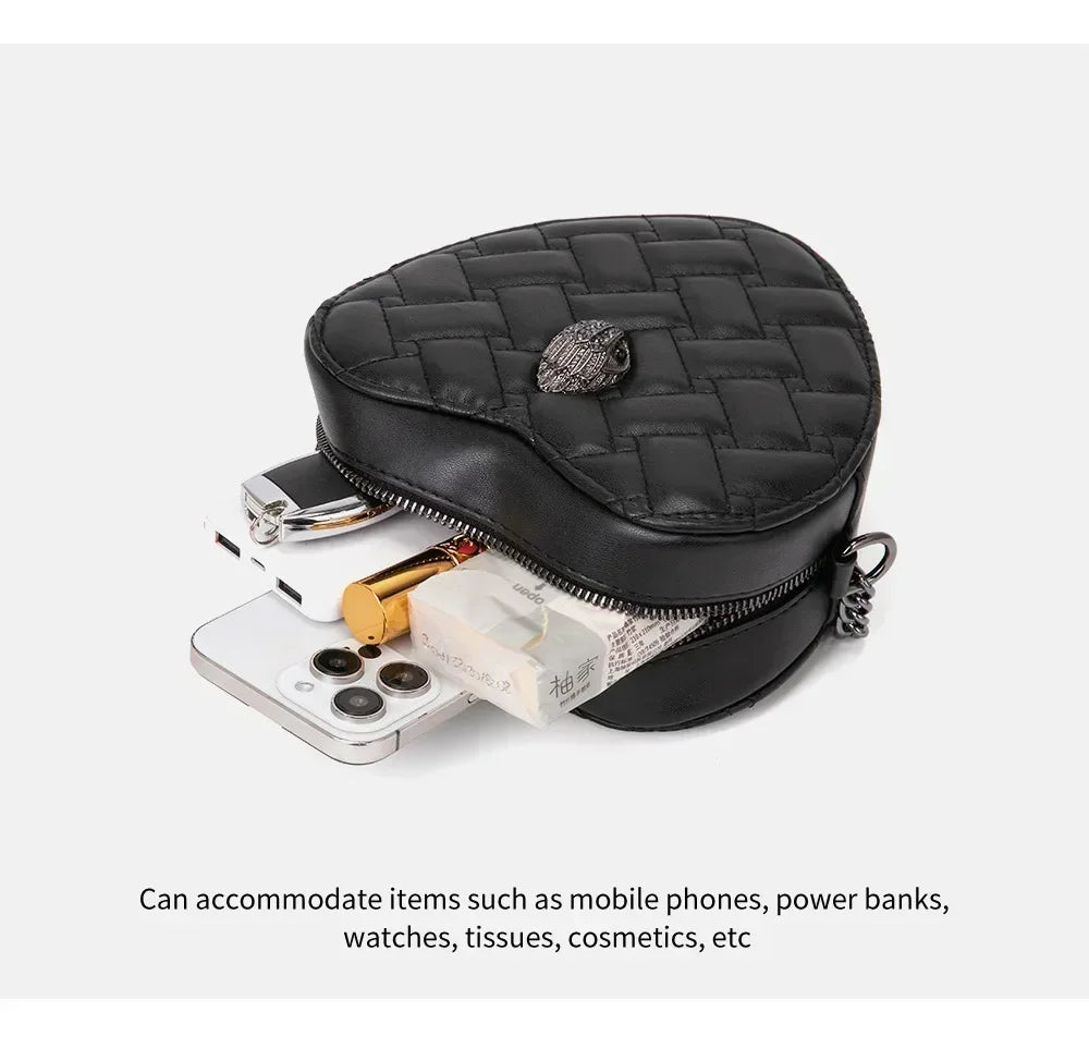 2024 Women's Heart-Shaped Herringbone Crossbody Bag
