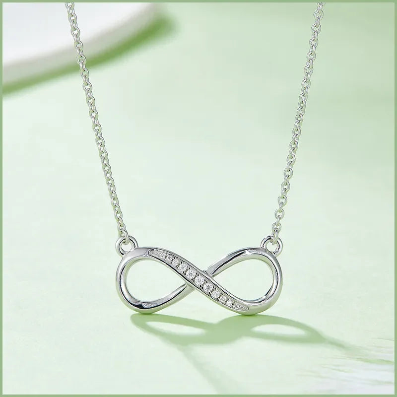 Rose Gold 925 Sterling Silver Moissanite Infinity Necklace