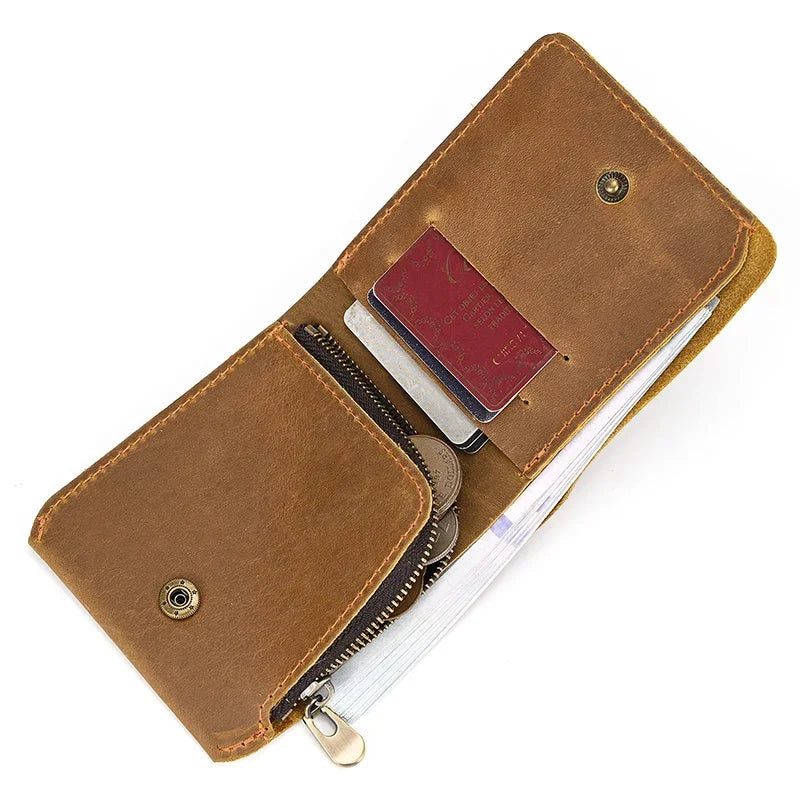 Genuine Leather Short Wallet Card Holder For Men Premium