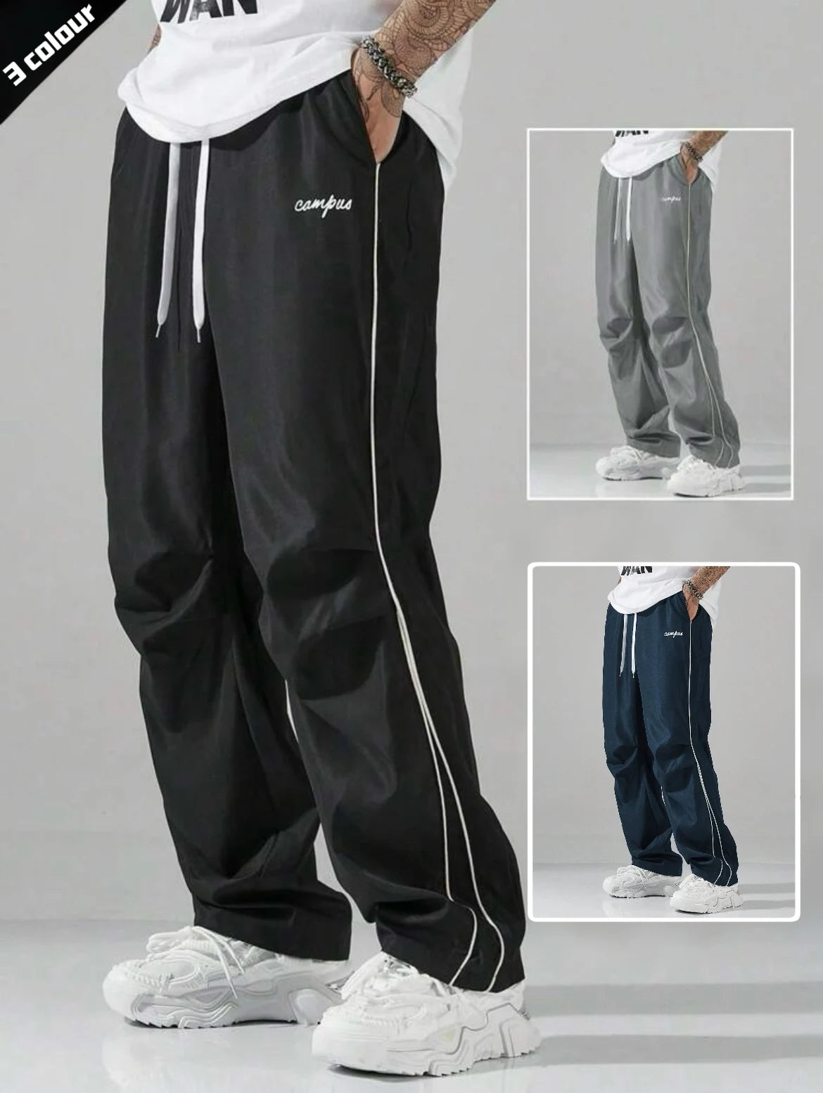 Men's Striped Casual Pants With Pockets For Everyday Wear