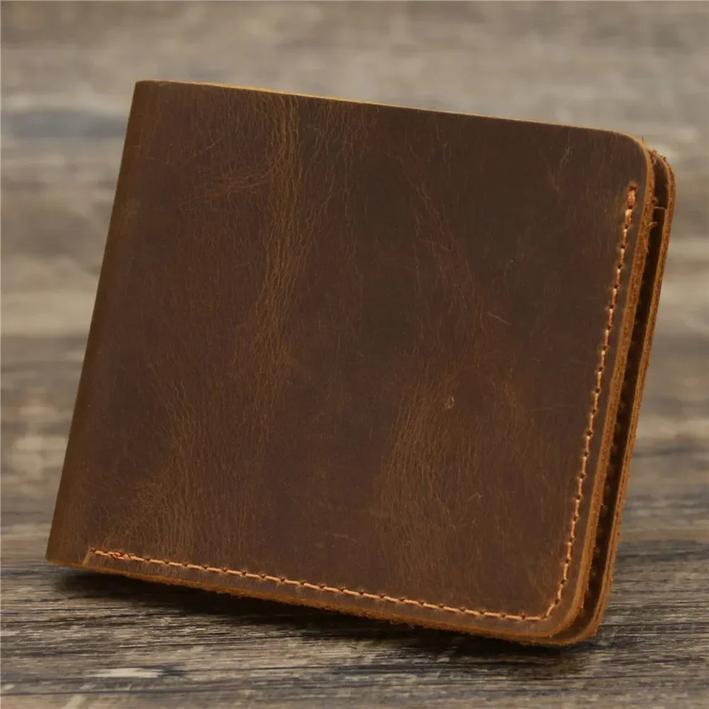 Genuine Leather Crazy Horse Wallet With Card Holder