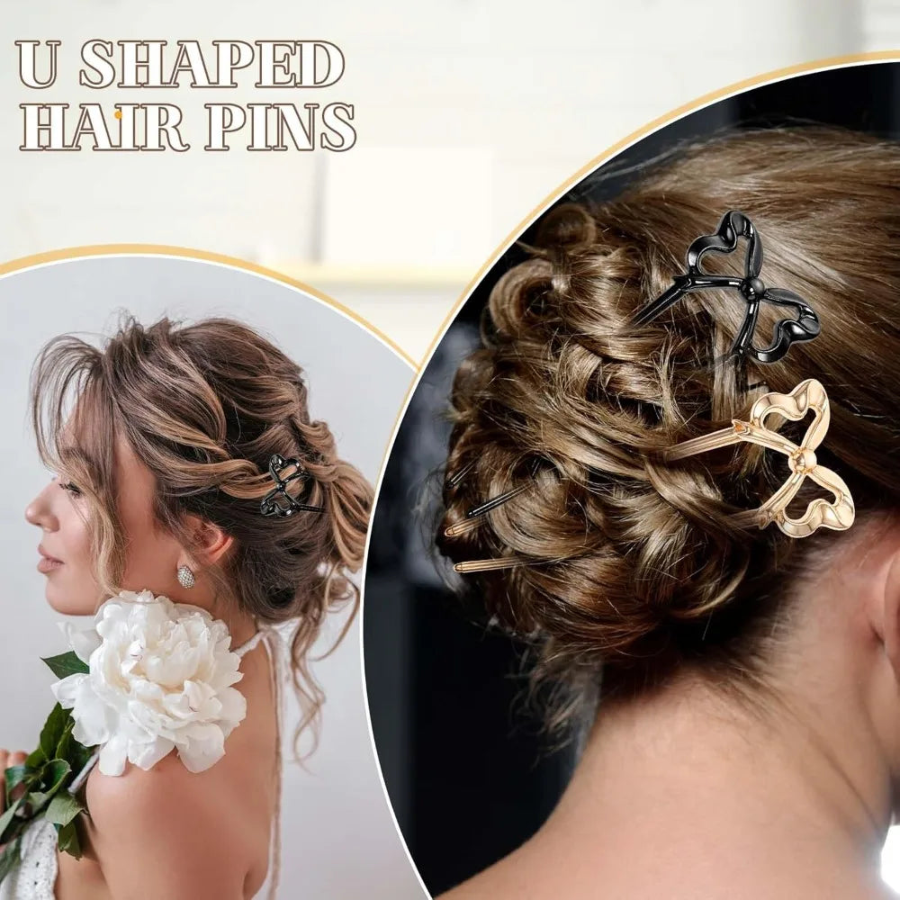 Vintage Classical Metal U Shaped Hairpins Set Of Three