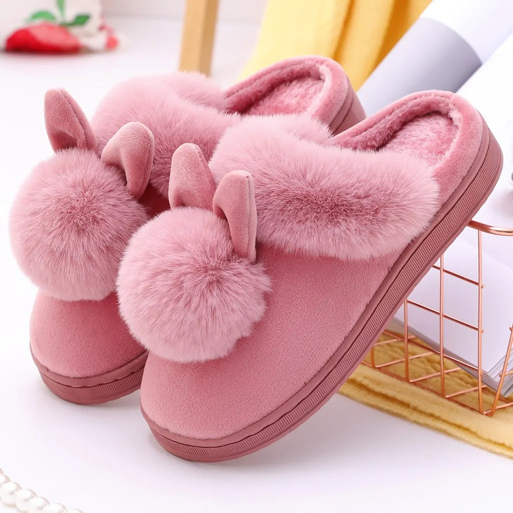 Winter Warm Home Fur Slippers Womens Indoor Home